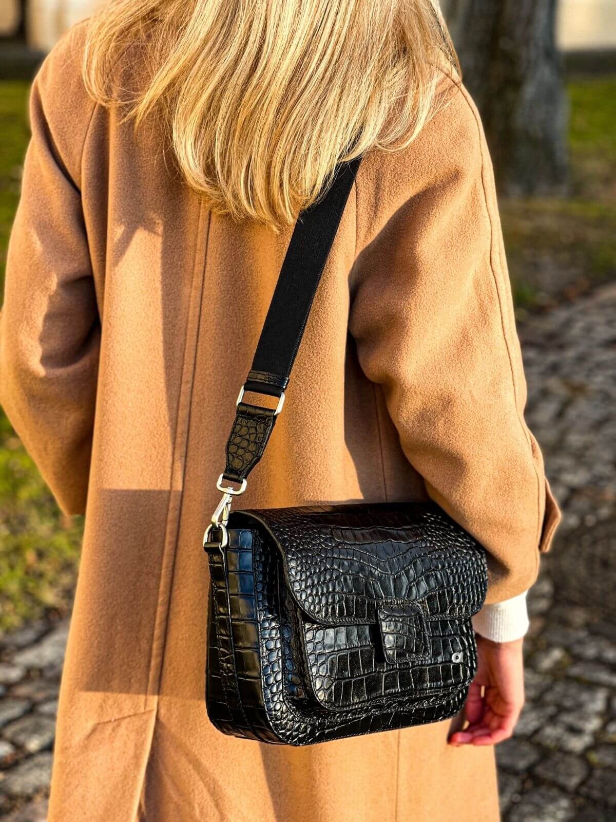 MADELINE czarna skórzana torebka damska duża