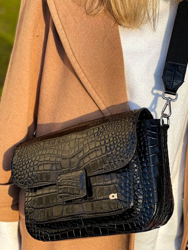 MADELINE czarna skórzana torebka damska duża