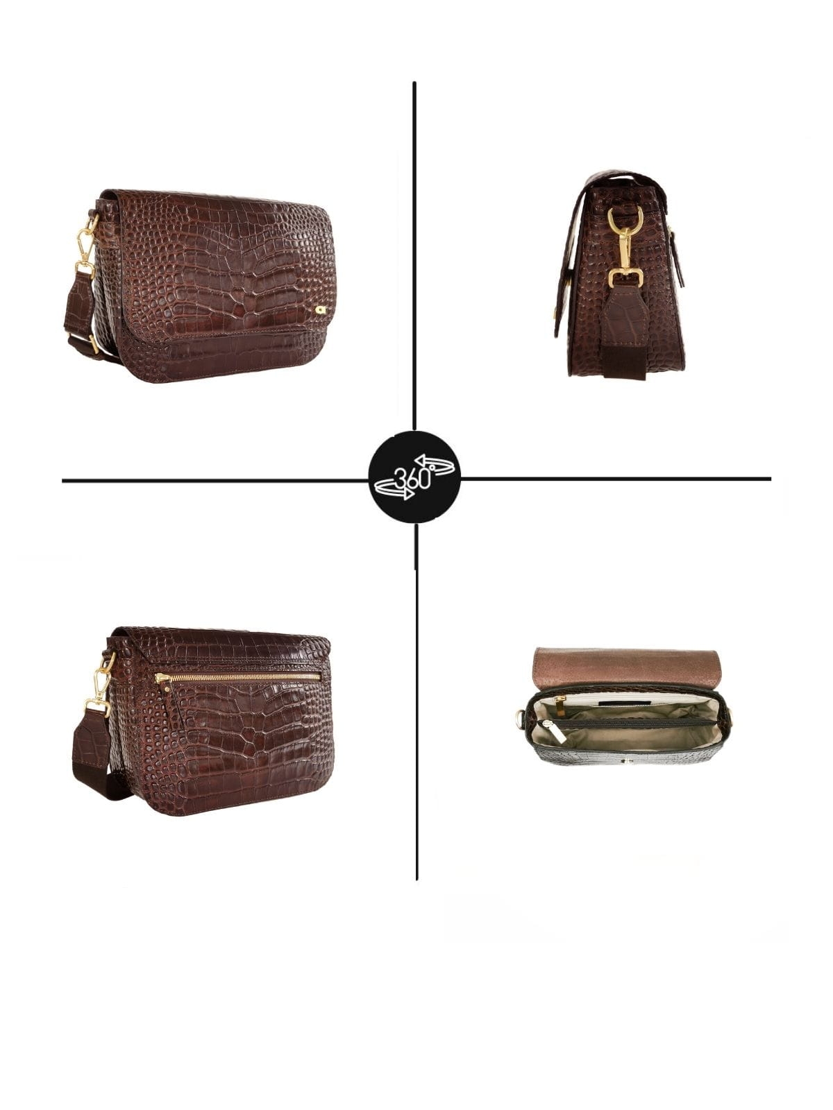 BLAIR brązowa skórzana damska torebka duża