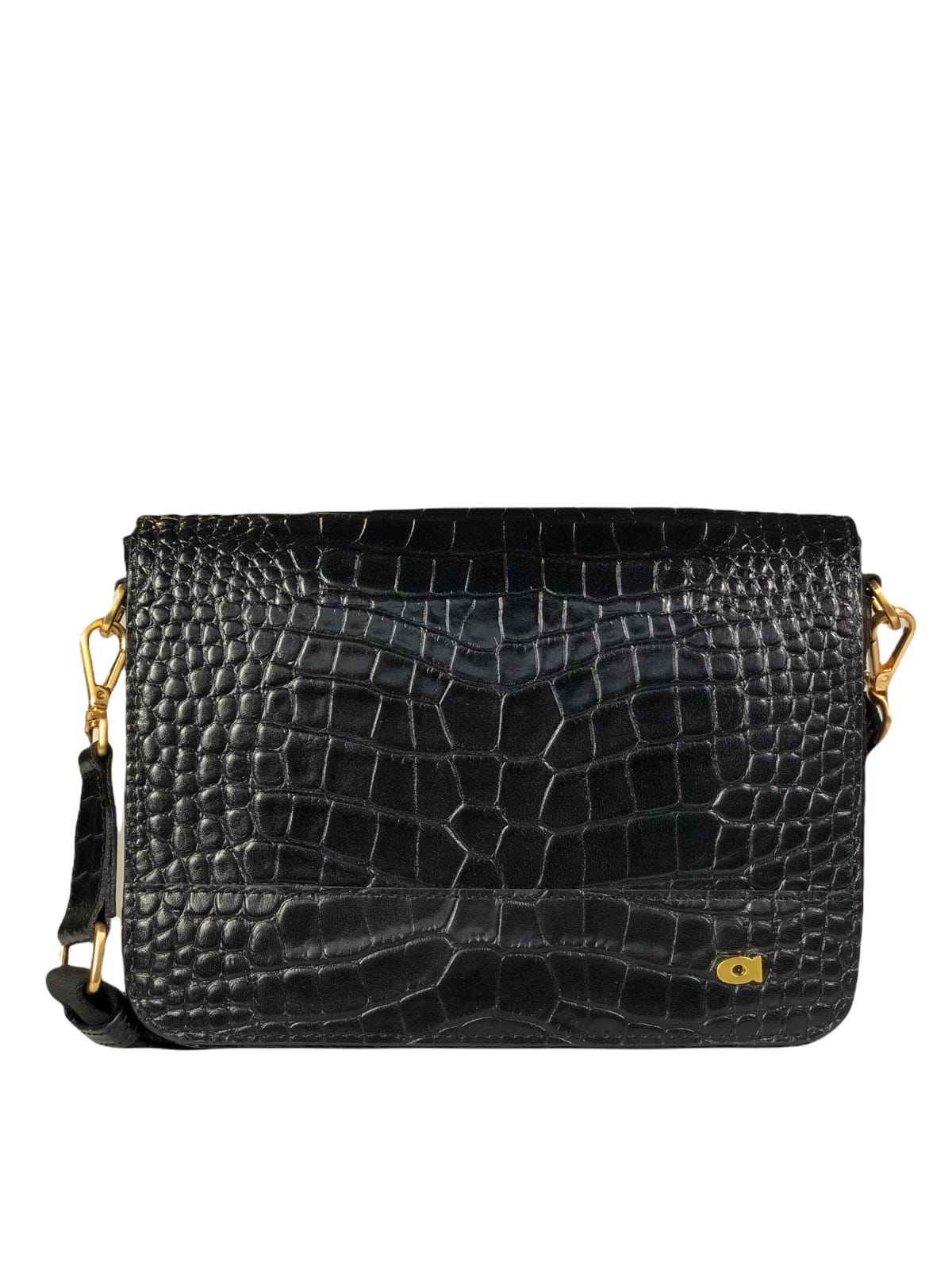 SALLY 5 mała czarna skórzana torebka damska listonoszka