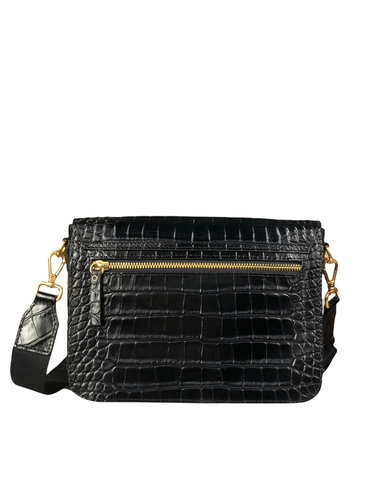 SALLY 5 mała czarna skórzana torebka damska listonoszka