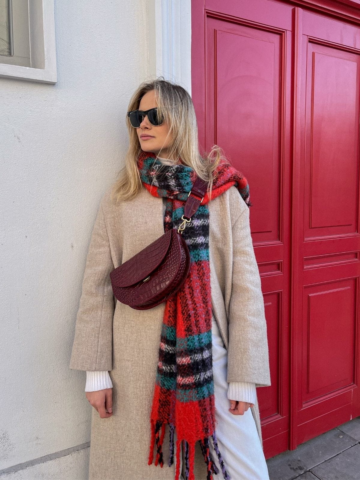 ROSALIE kolor wina torebka damska półksiężyc