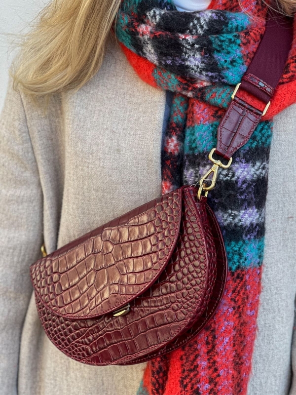 ROSALIE kolor wina torebka damska półksiężyc