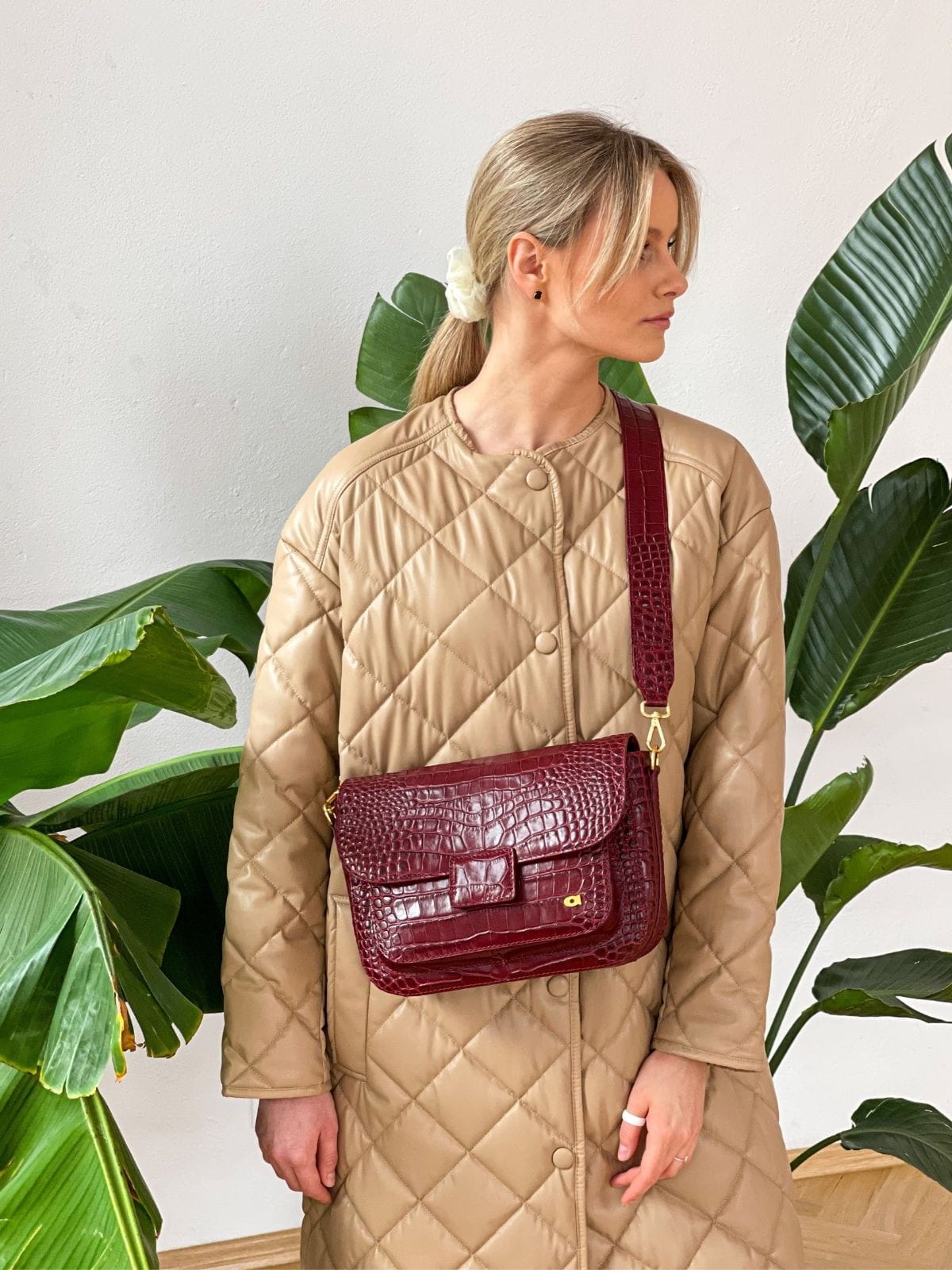 MADELINE kolor wina skórzana torebka damska duża