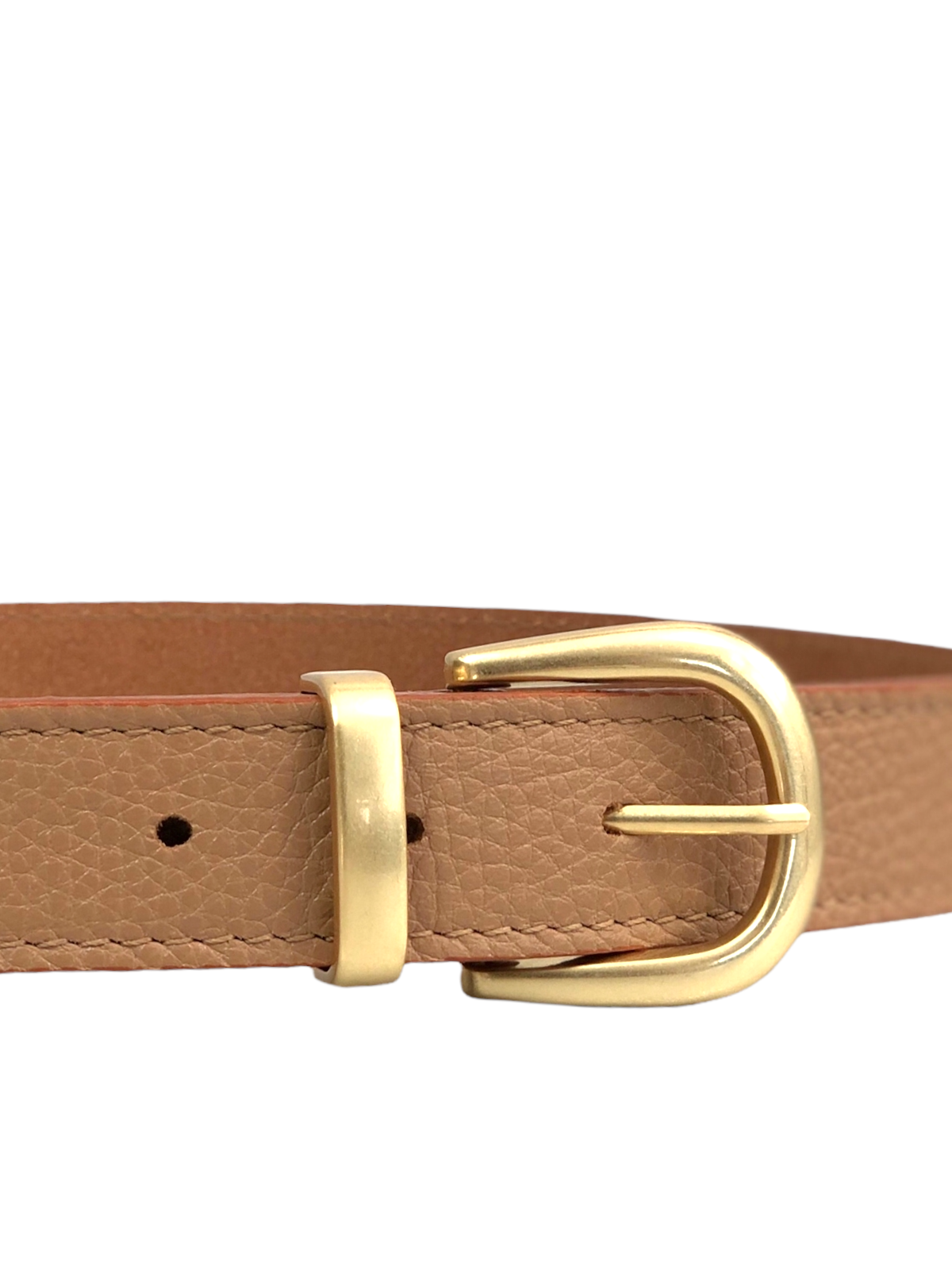 ELSA Pasek damski skórzany do spodni z klamrą beżowy latte