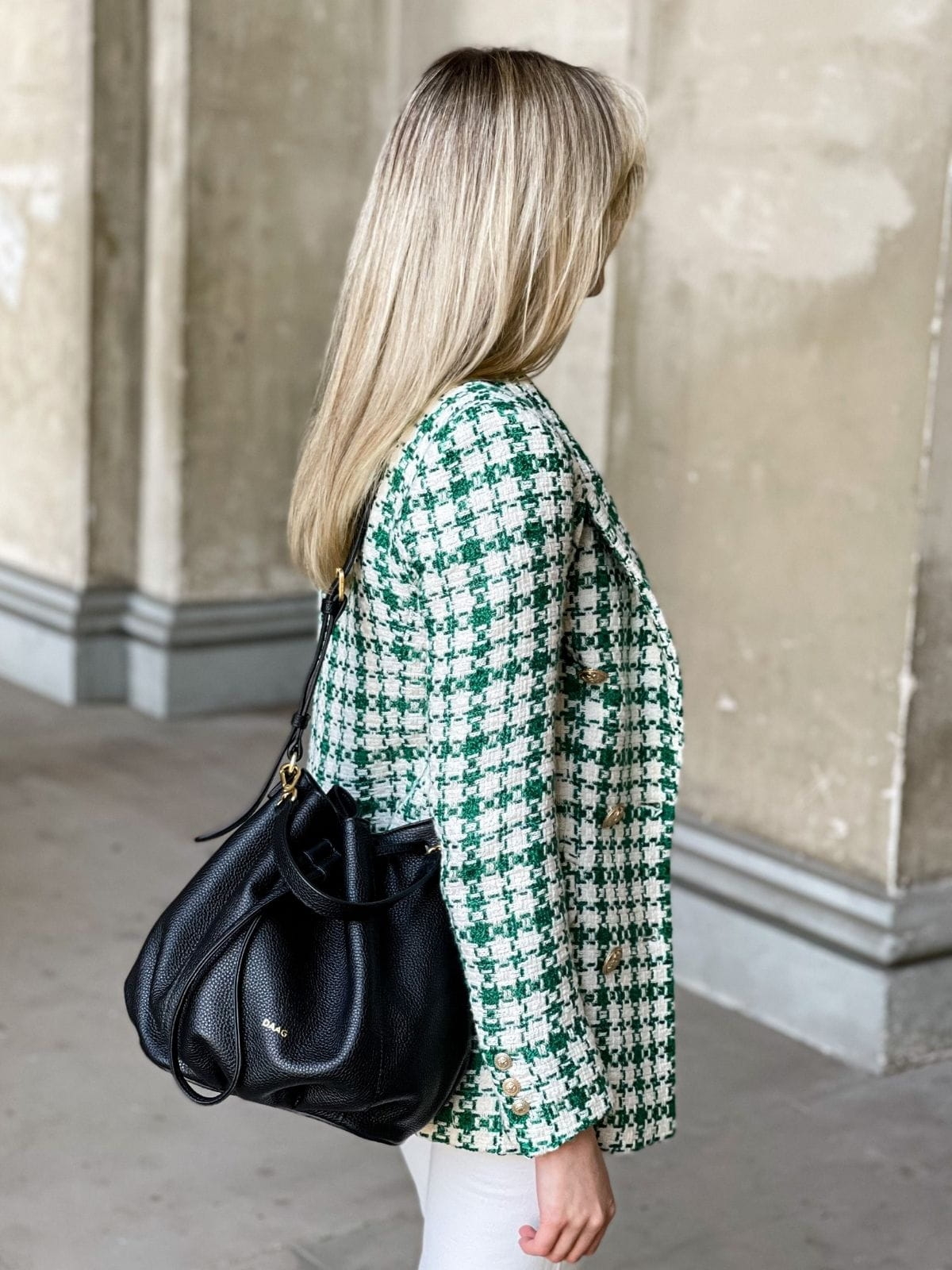 Zoe duża damska skórzana torebka worek typu worek czarna