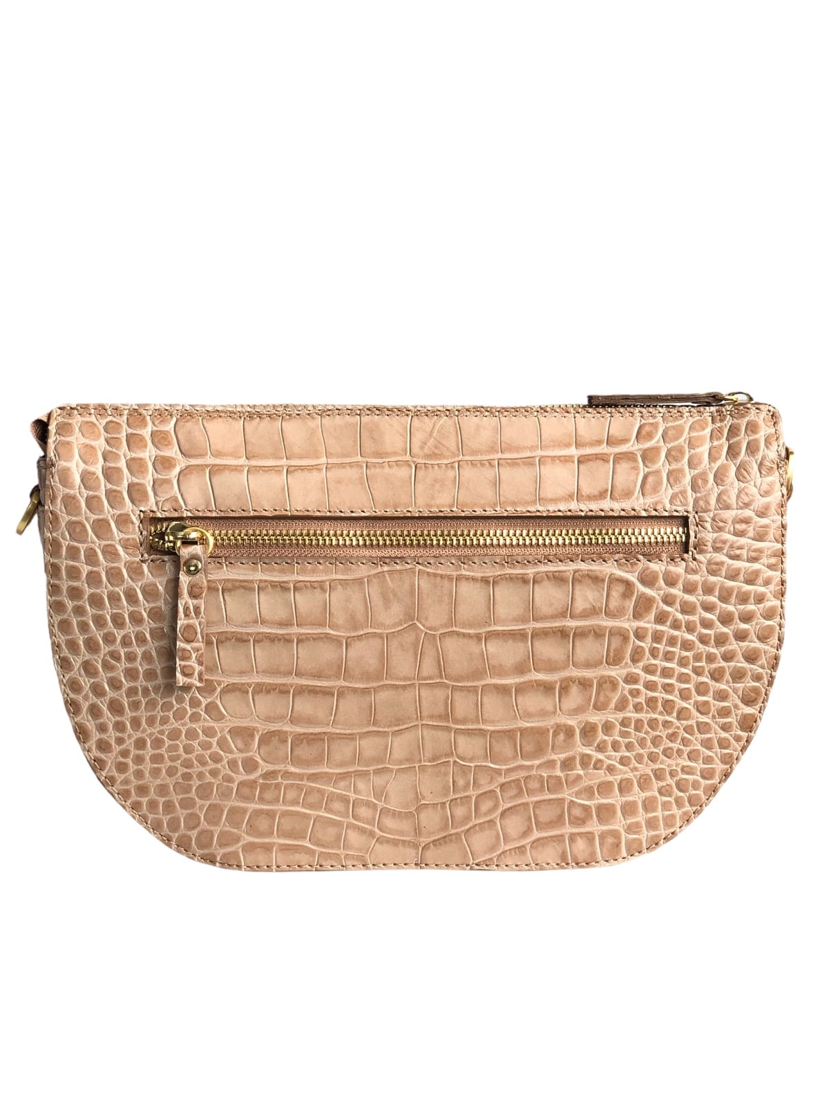 CHARLOTTE beżowa croco torebka damska półksiężyc