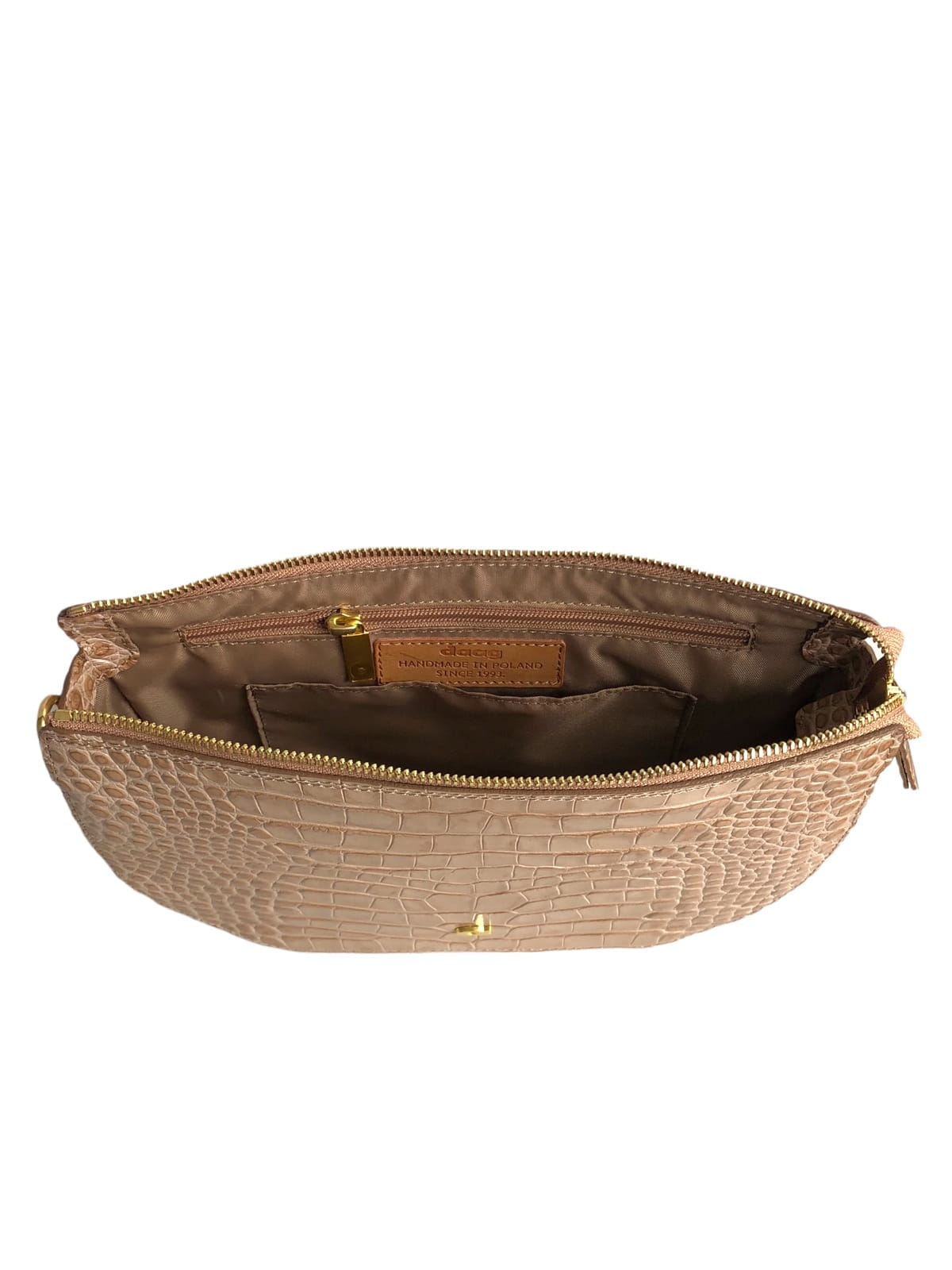 CHARLOTTE beżowa croco torebka damska półksiężyc