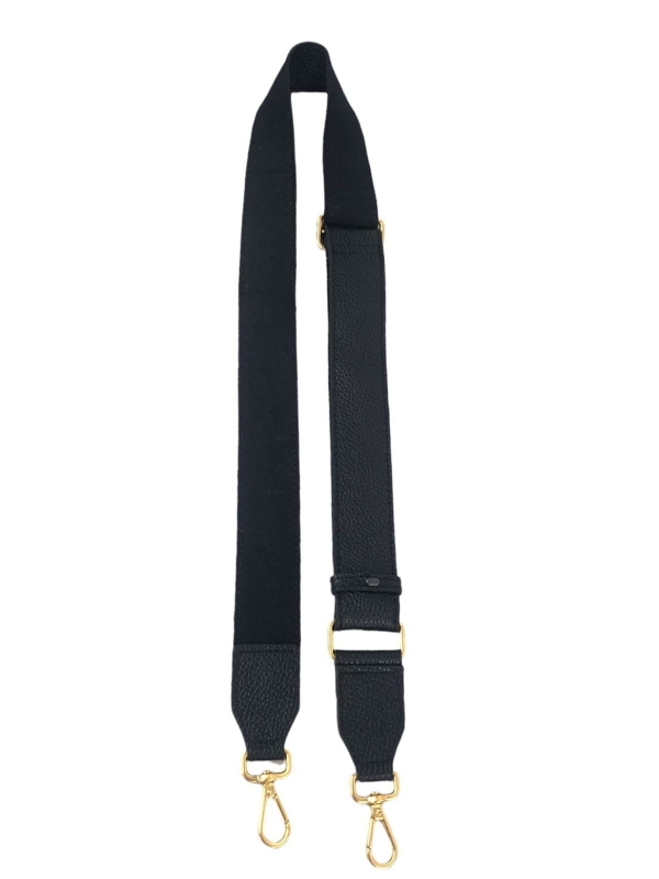 Pasek do torebki 4 cm czarny długi groszek