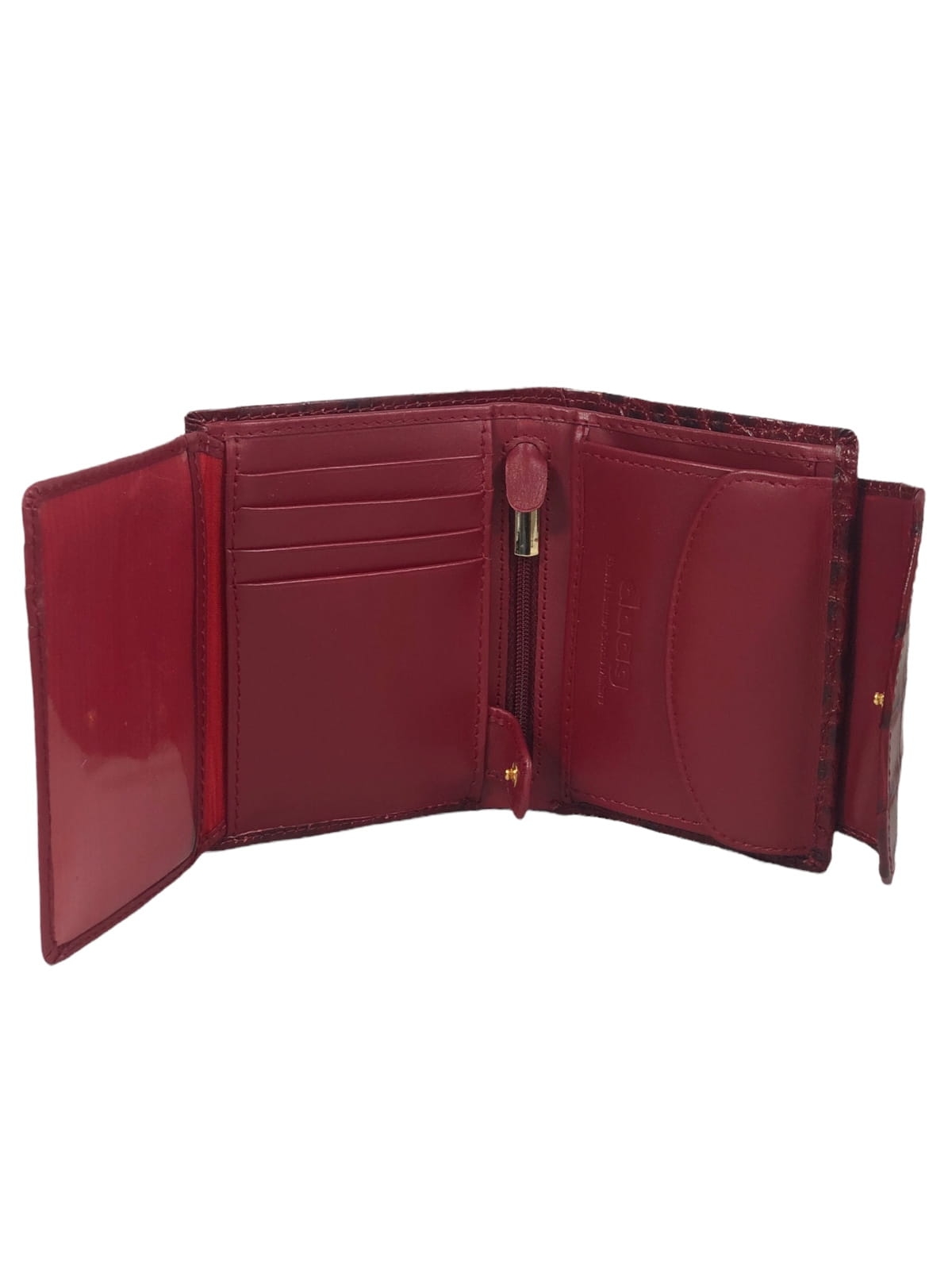 MELANIE czerwony skórzany portfel damski croco