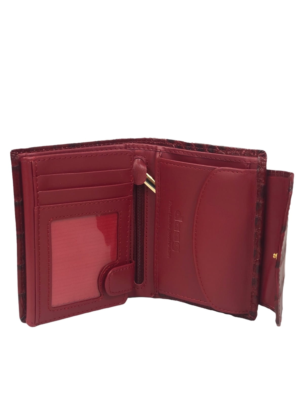 MELANIE czerwony skórzany portfel damski croco