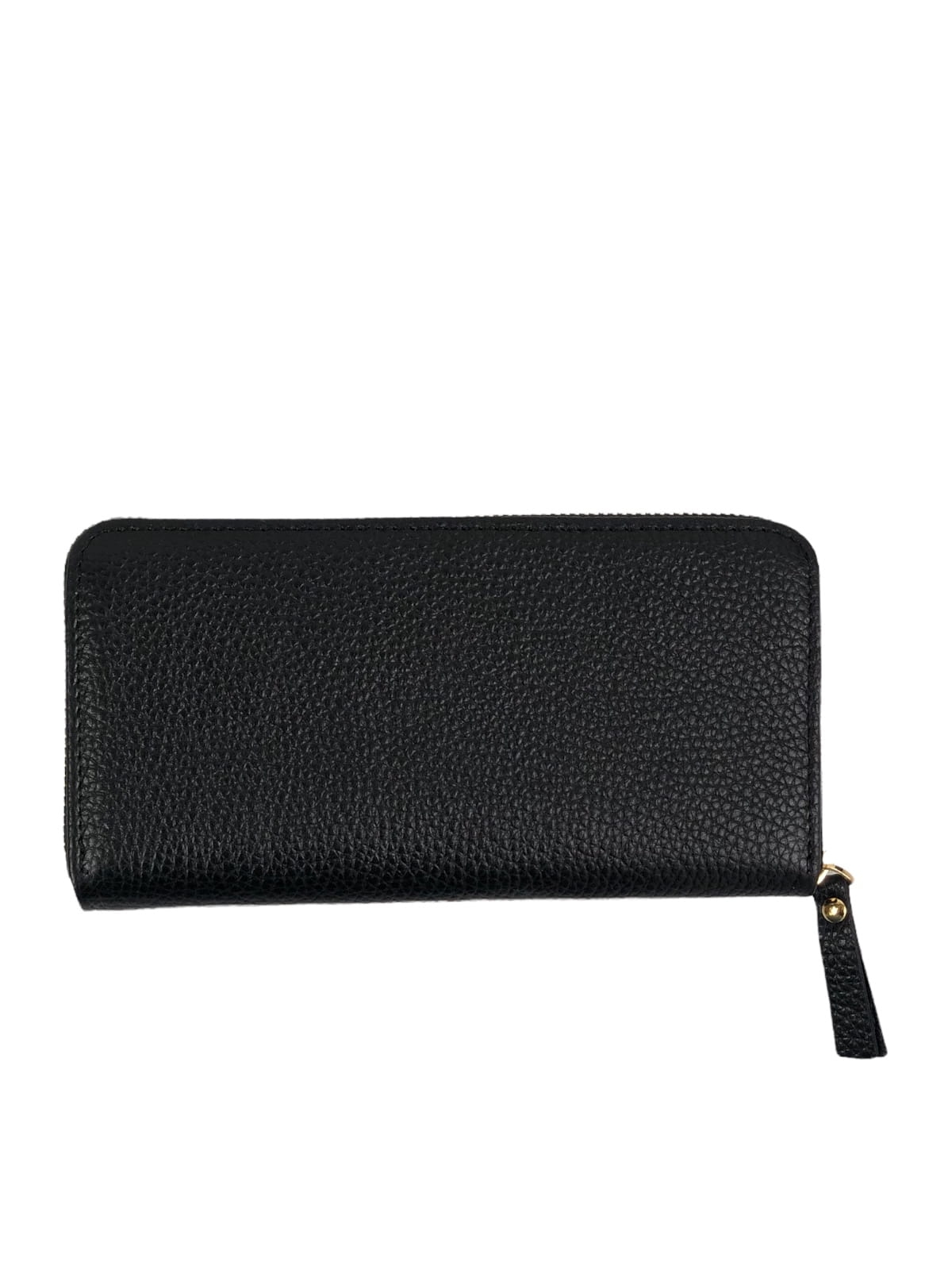 MADISON czarny skórzany portfel damski groszek