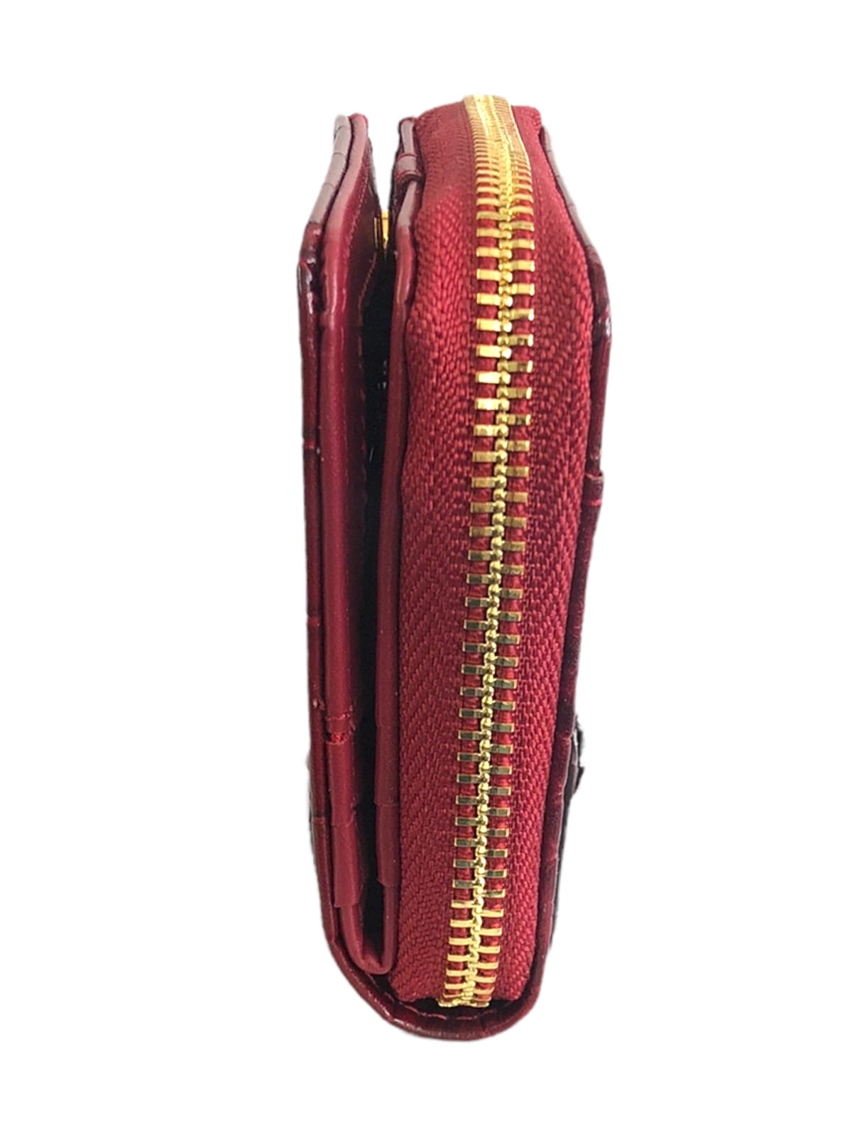 DIANA czerwony portfel damski skórzany croco