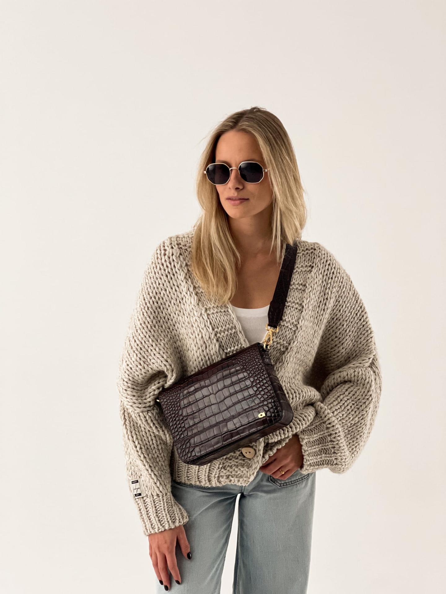 SALLY 4 brązowa skórzana torebka damska listonoszka