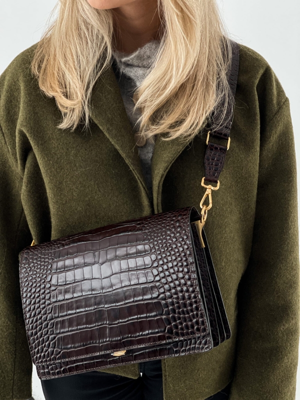 HARMONY brązowa skórzana torebka damska duża