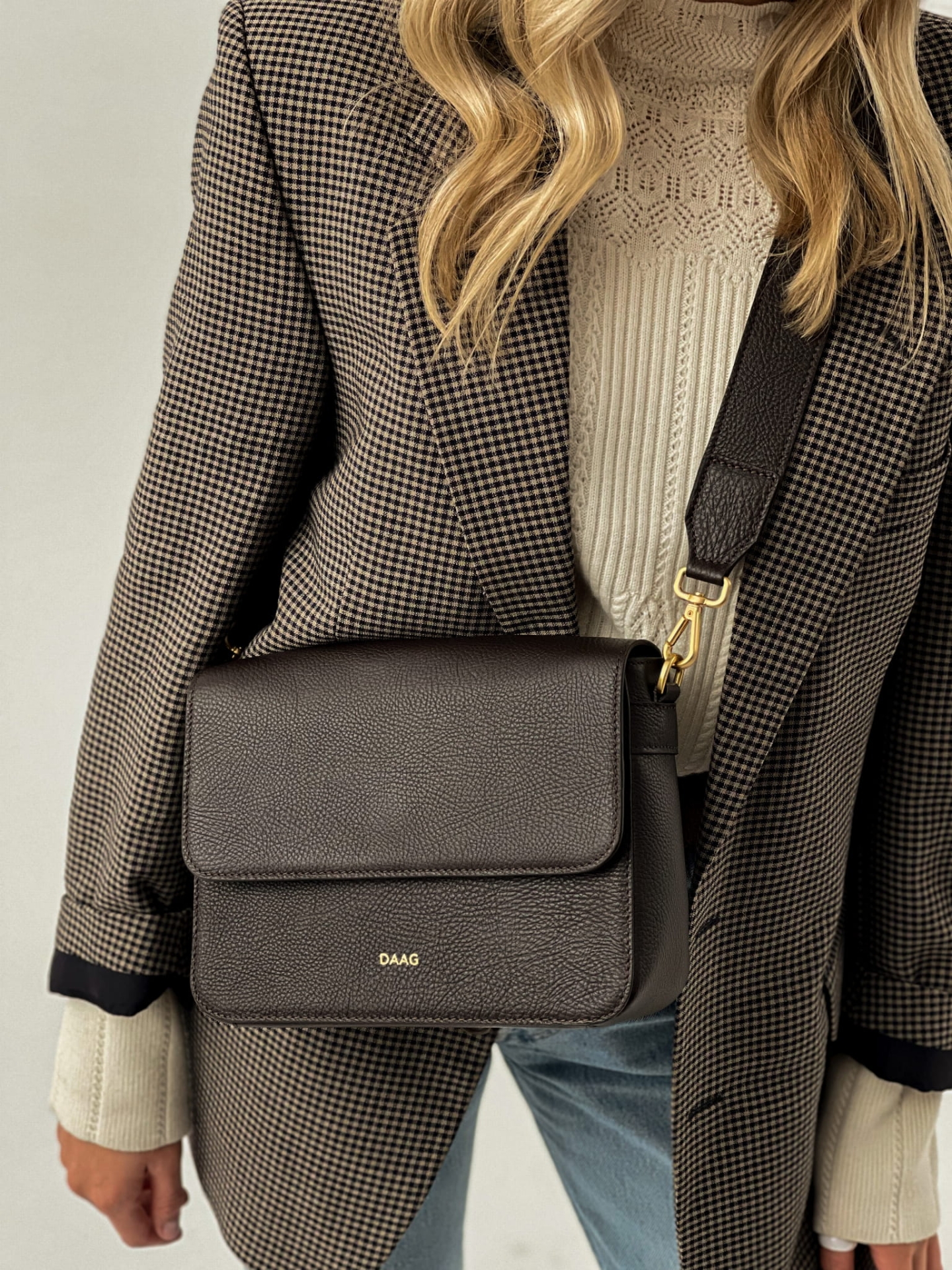 MARIA brąz skórzana torebka damska listonoszka torba na ramię