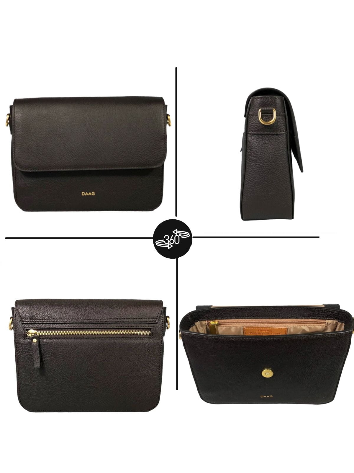 MARIA brązowa skórzana torebka damska listonoszka torba na ramię