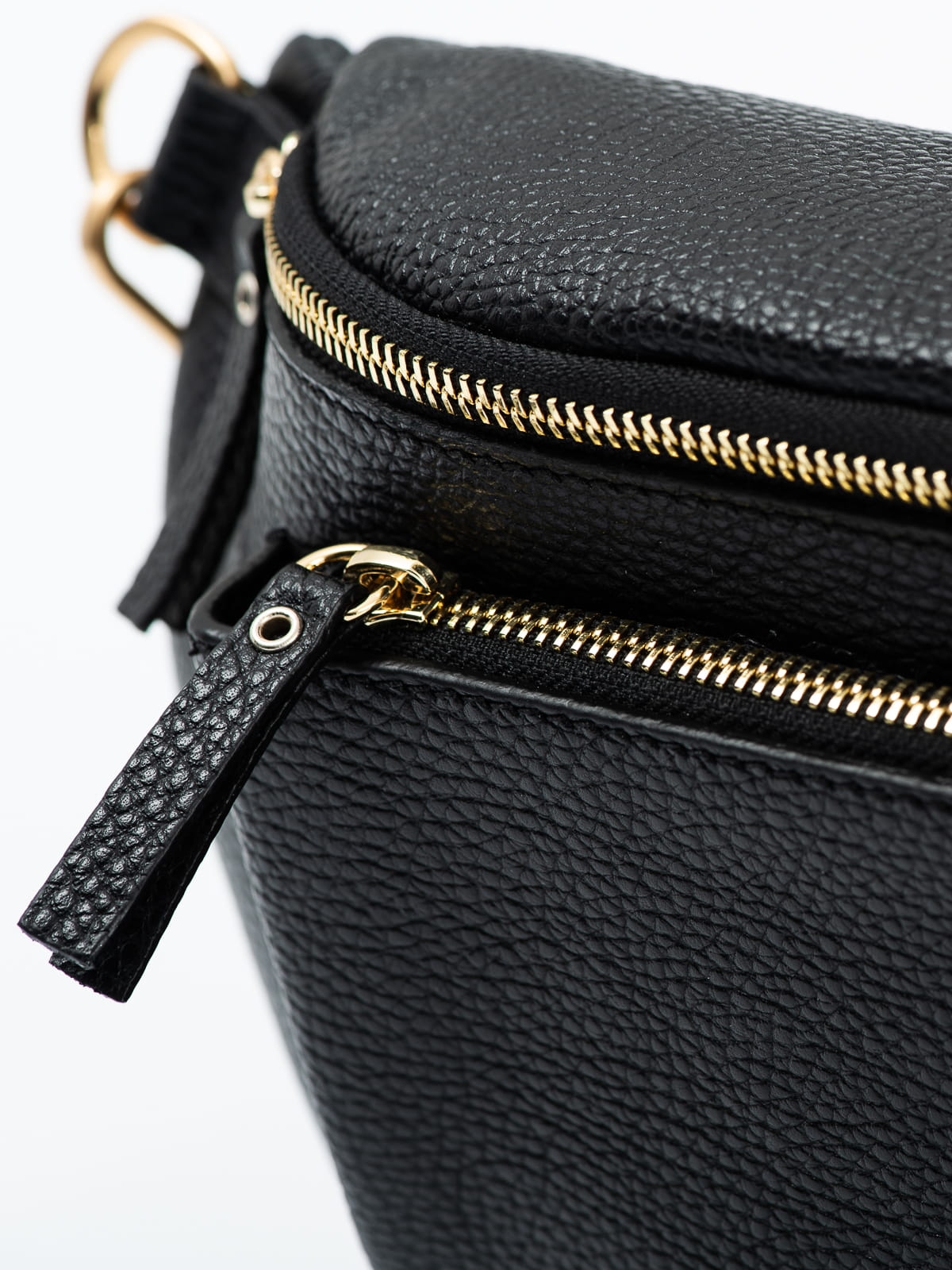 LARISSA XL czarna duża nerka damska saszetka torebka skórzana