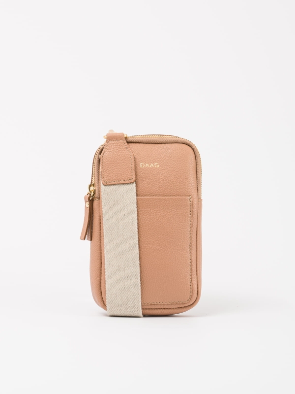 Irma beżowa torebka na telefon i portfel torebeczka na telefon