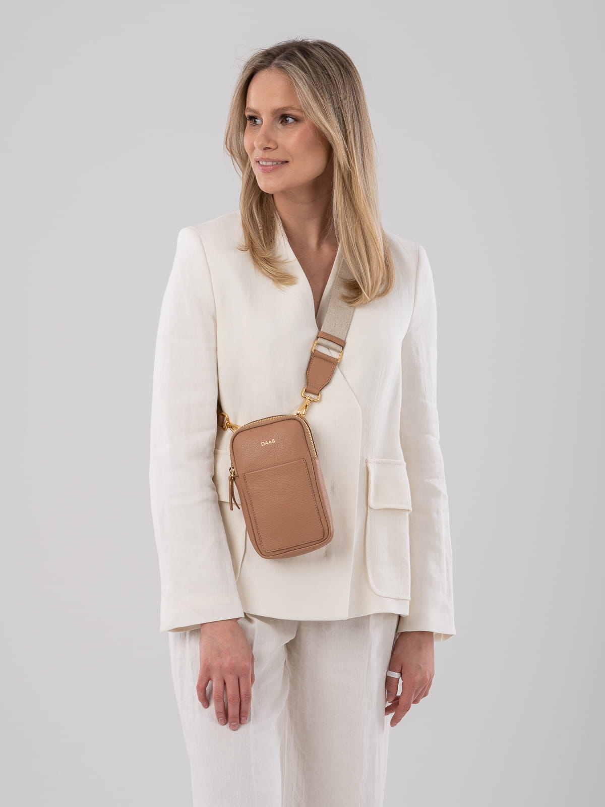 Irma beżowa torebka na telefon i portfel torebeczka na telefon