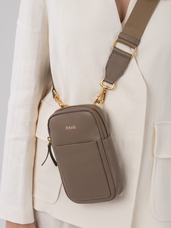 Irma taupe torebka na telefon i portfel torebeczka na telefon