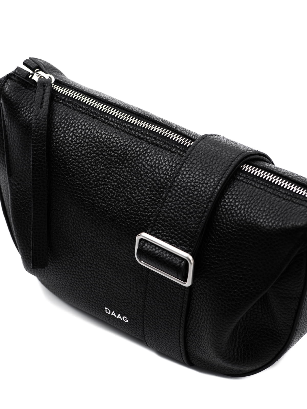 Penelope czarna skórzana torebka damska listonoszka torba na ramię srebrne elementy