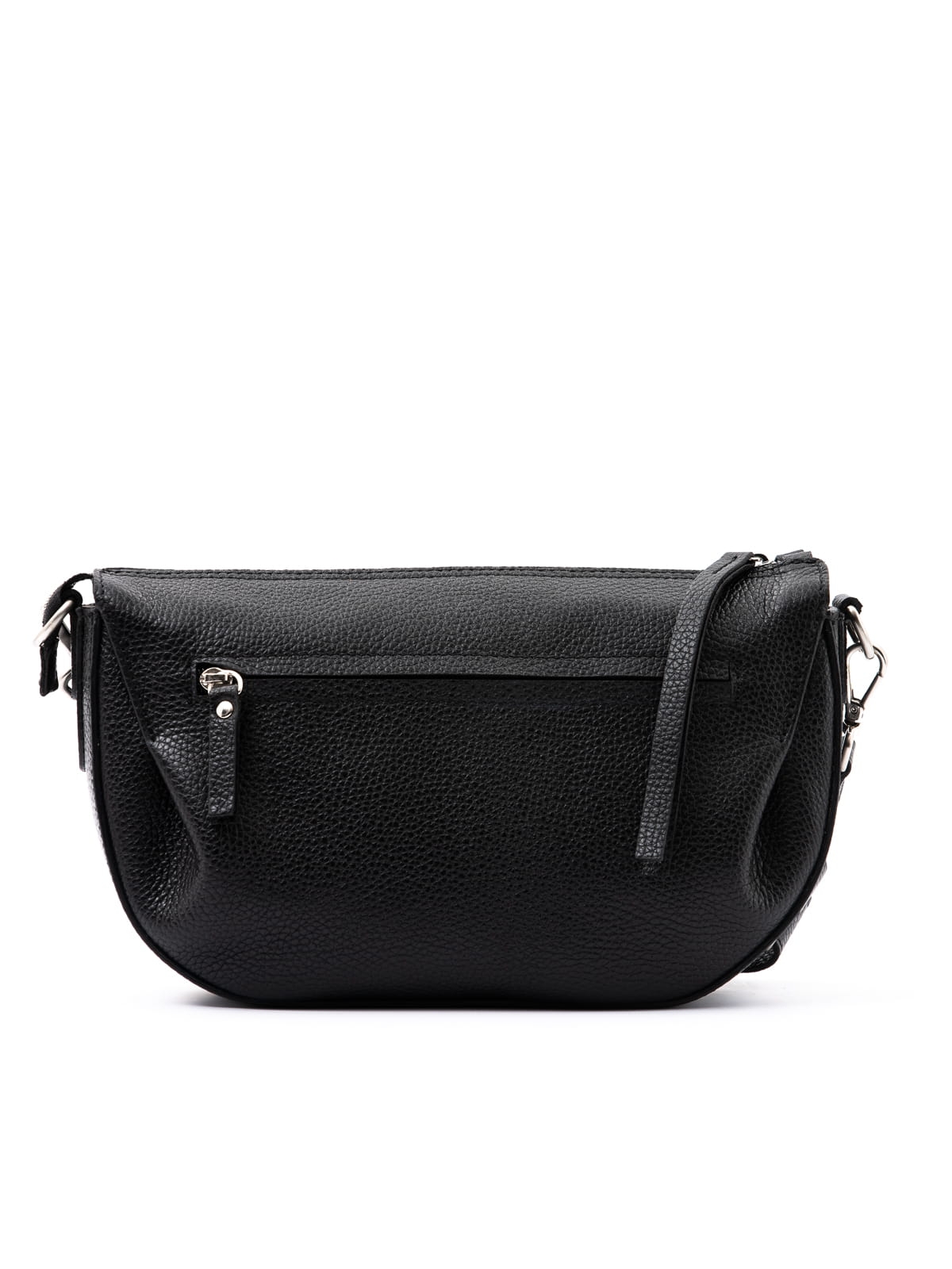 Penelope czarna skórzana torebka damska listonoszka torba na ramię srebrne elementy