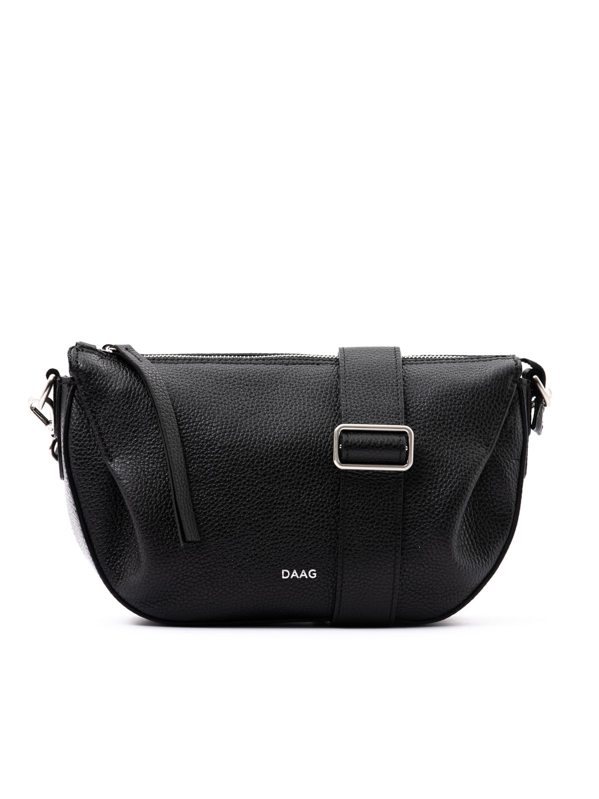 Penelope czarna skórzana torebka damska listonoszka torba na ramię srebrne elementy