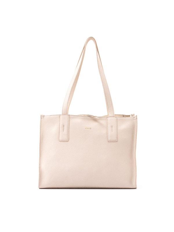 MINI HERMIONA milk torba shopper damska skórzana shopperka