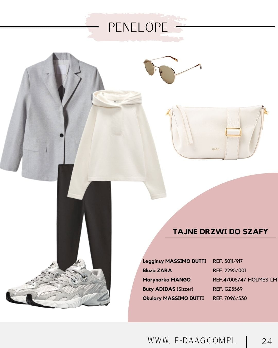 PENELOPE milk skórzana torebka damska listonoszka torba na ramię