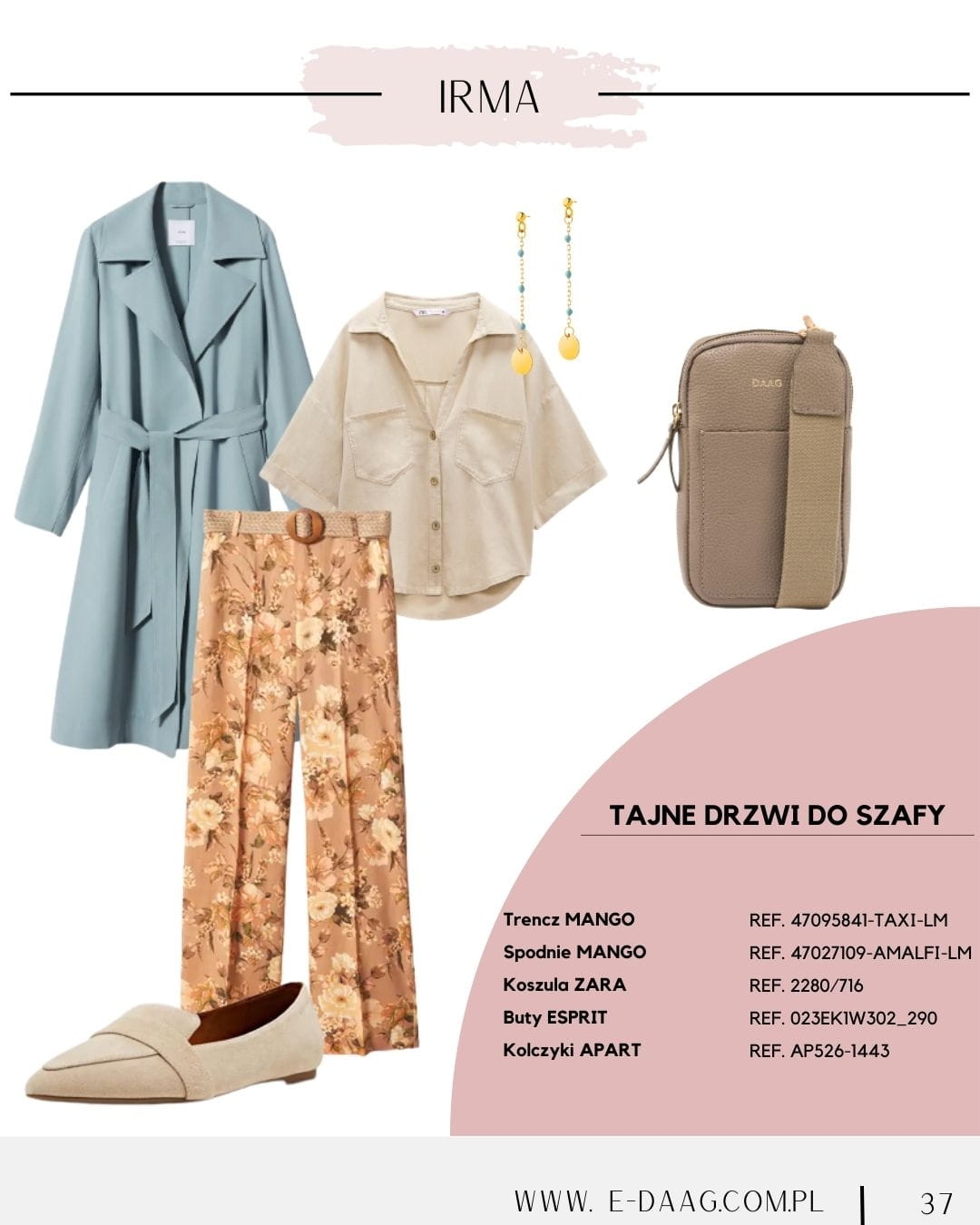 IRMA taupe torebka na telefon i portfel torebeczka na telefon