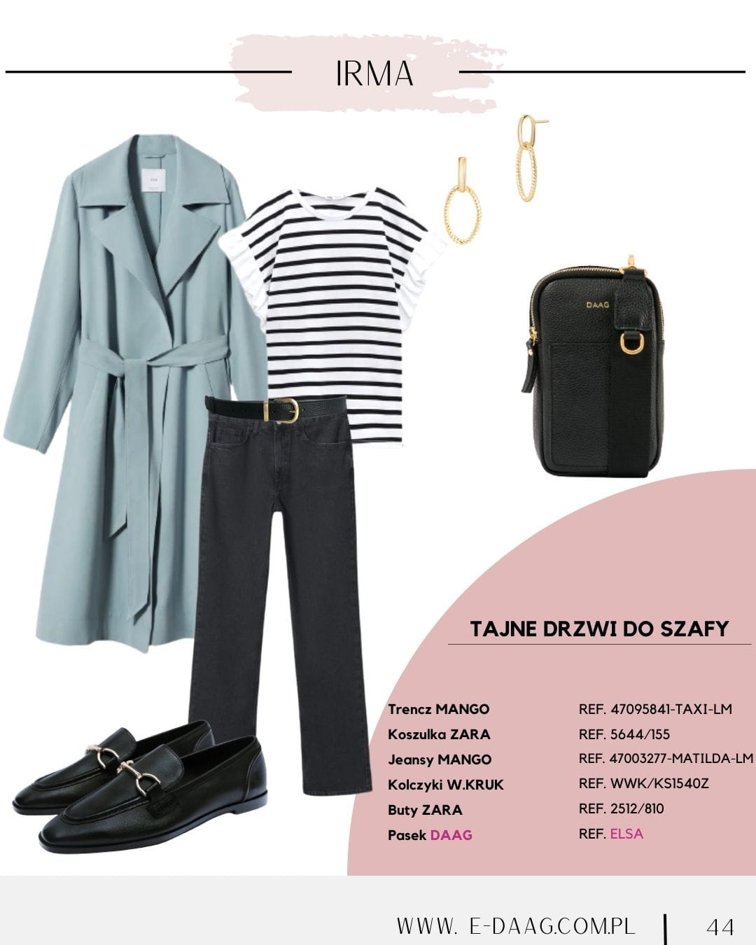 IRMA czarna torebka na telefon i portfel torebeczka na telefon