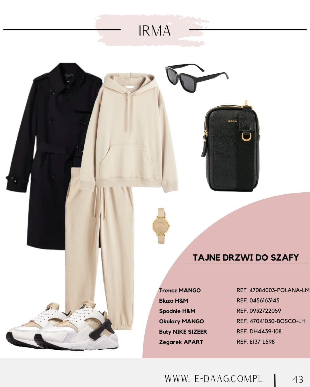 IRMA czarna torebka na telefon i portfel torebeczka na telefon