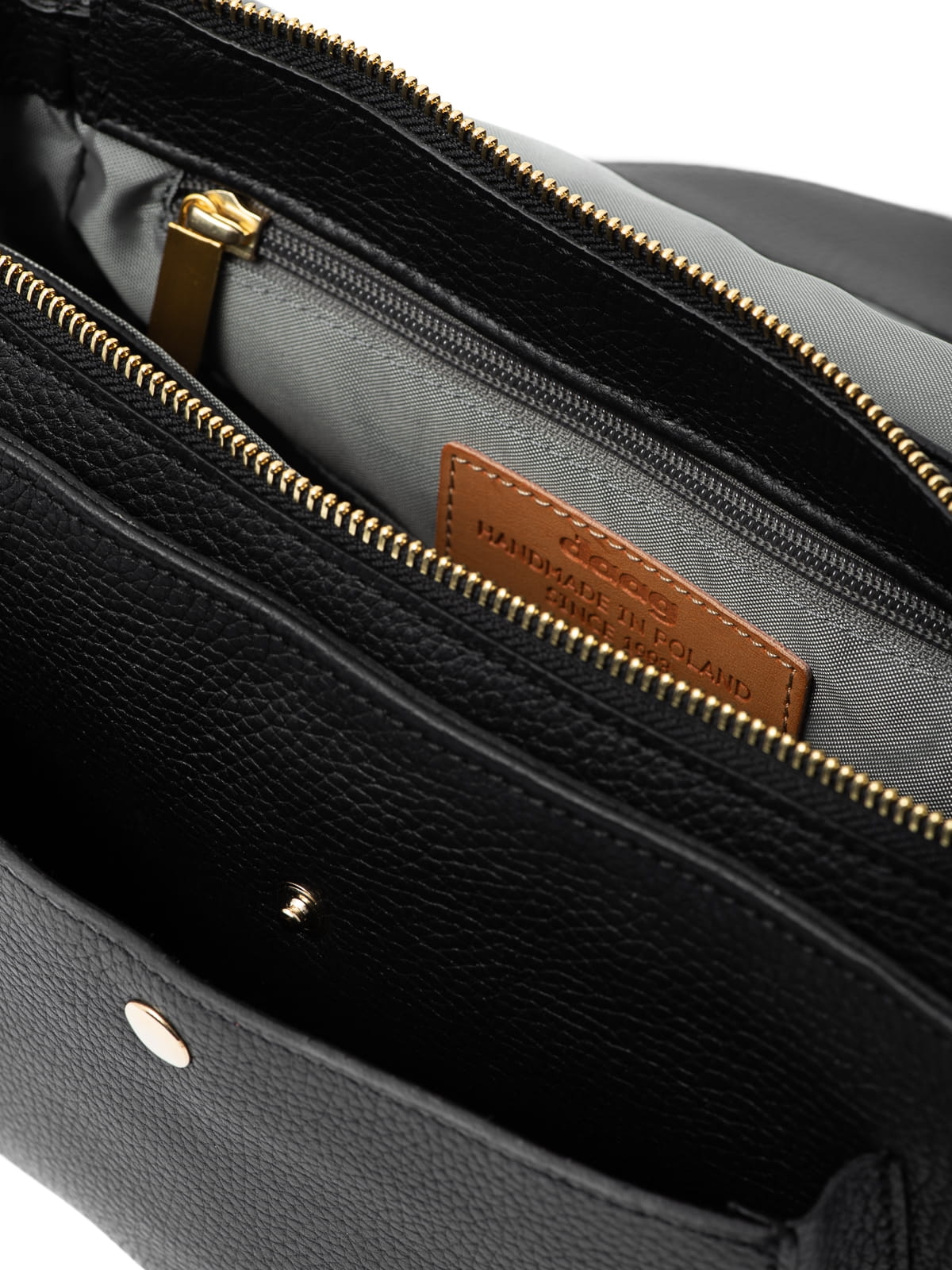 EMMANUELA czarna skórzana torebka damska listonoszka torba na ramię