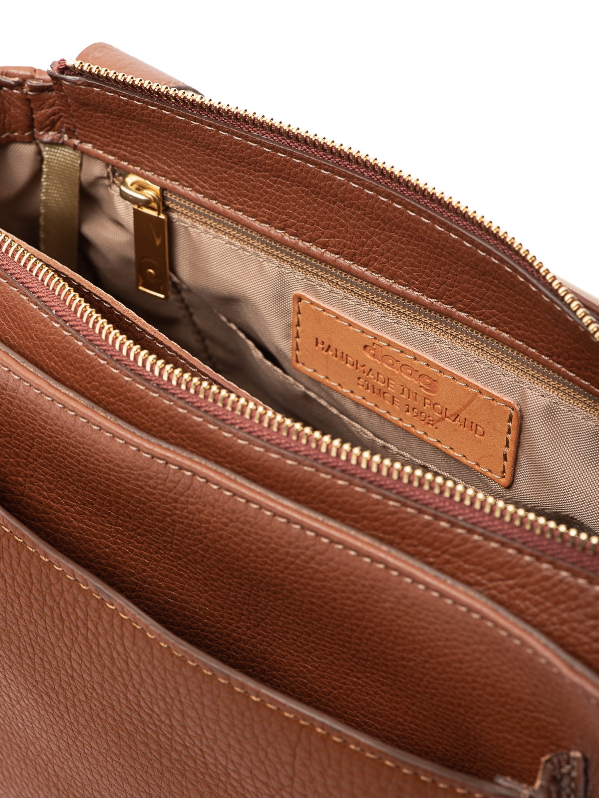 EMMANUELA koniak skórzana torebka damska listonoszka torba na ramię