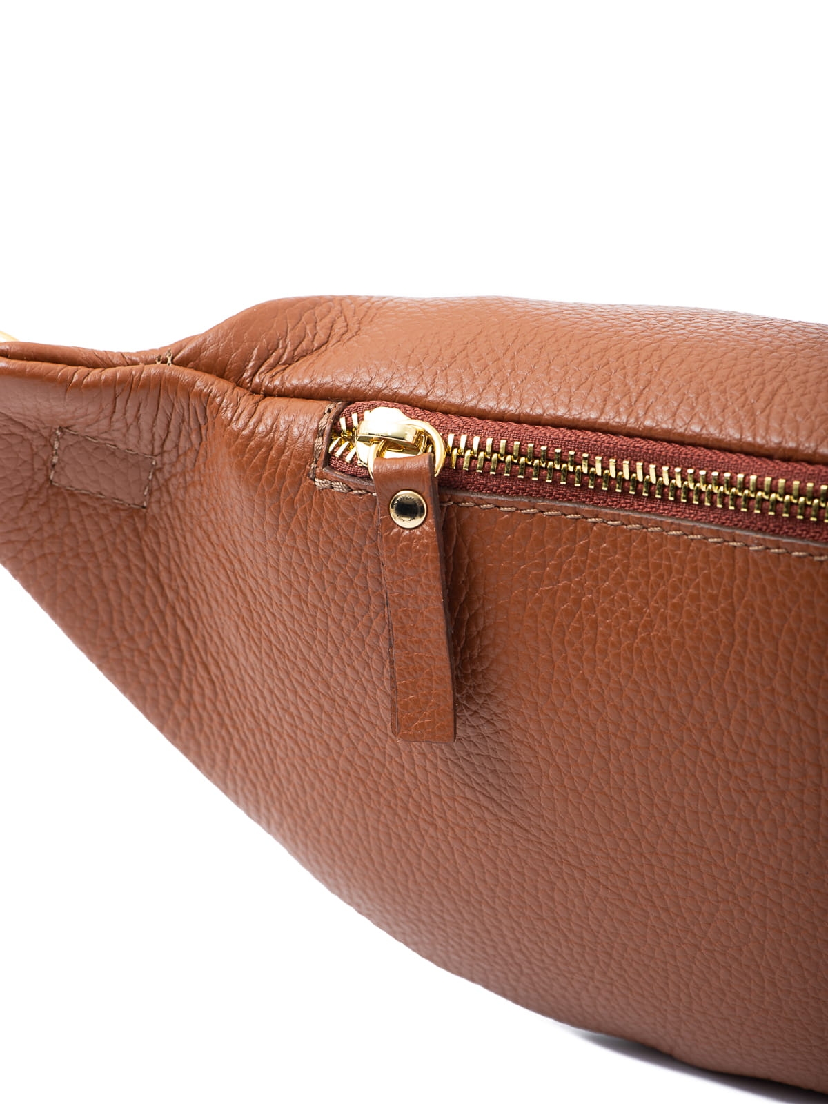 LARISSA koniak duża damska nerka saszetka torebka skórzana