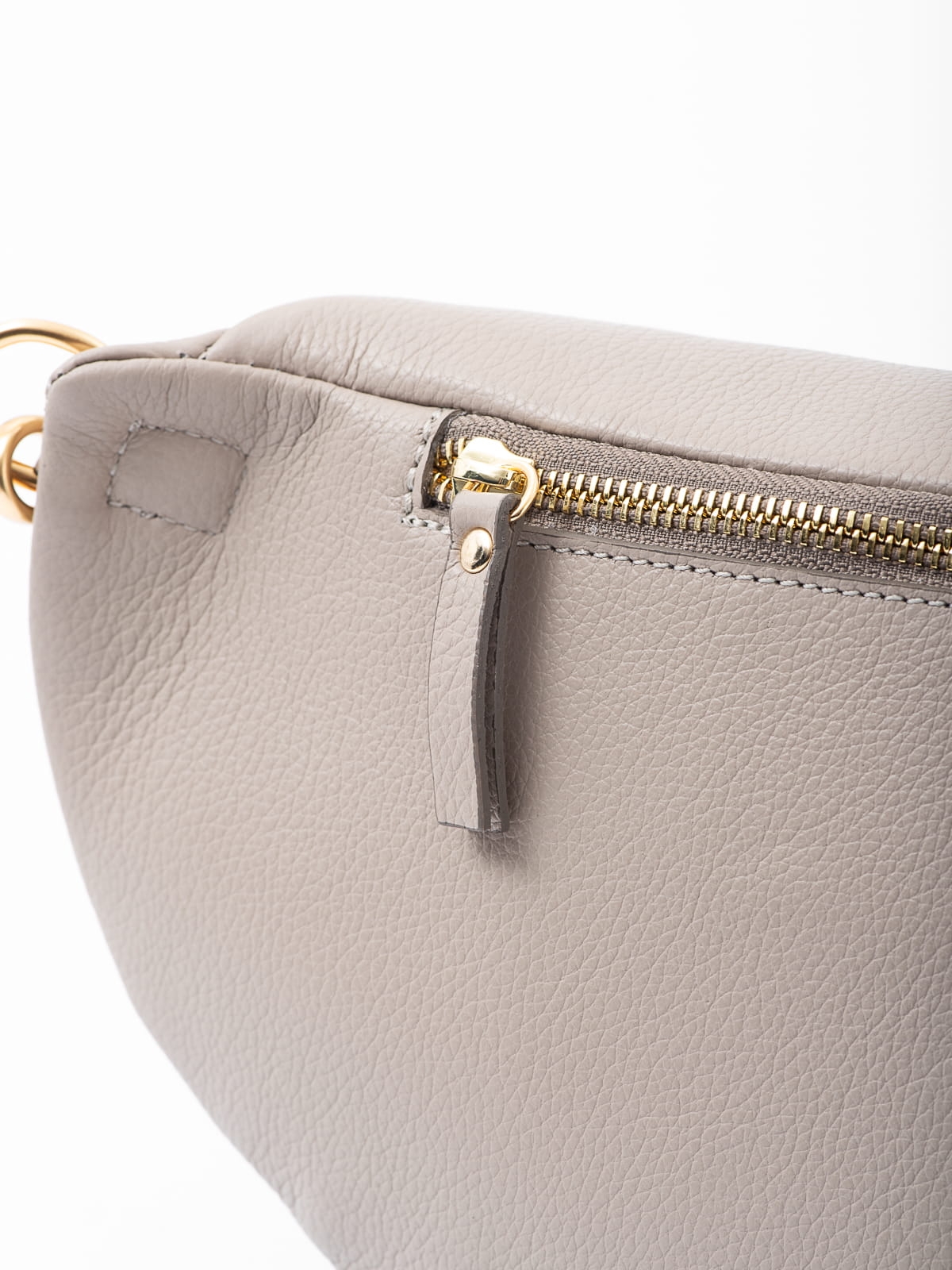 LARISSA XL beżowa duża nerka damska saszetka torebka skórzana