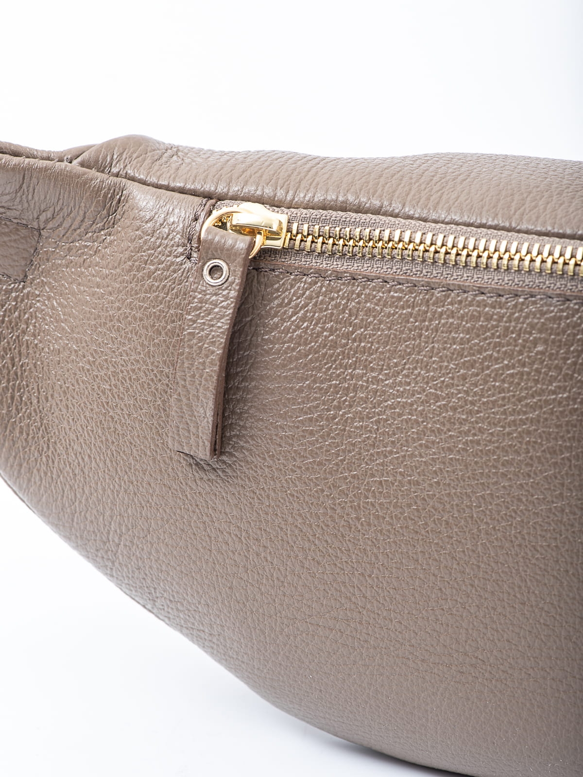 LARISSA taupe duża damska nerka saszetka torebka skórzana