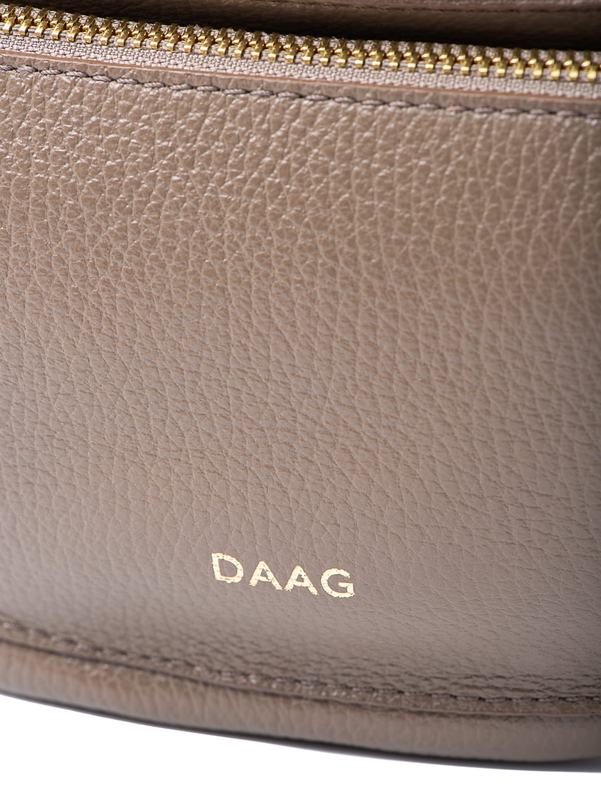 LARISSA taupe duża damska nerka saszetka torebka skórzana