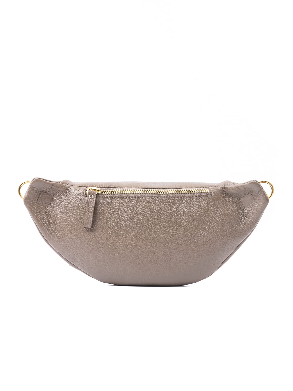 LARISSA taupe duża damska nerka saszetka torebka skórzana