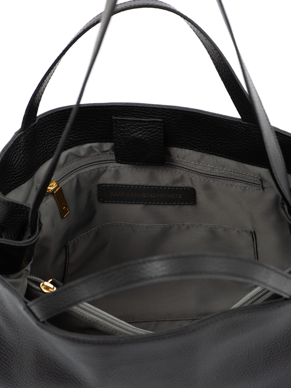 Carla czarna damska skórzana torebka shopperka SOMETHINGWHITE