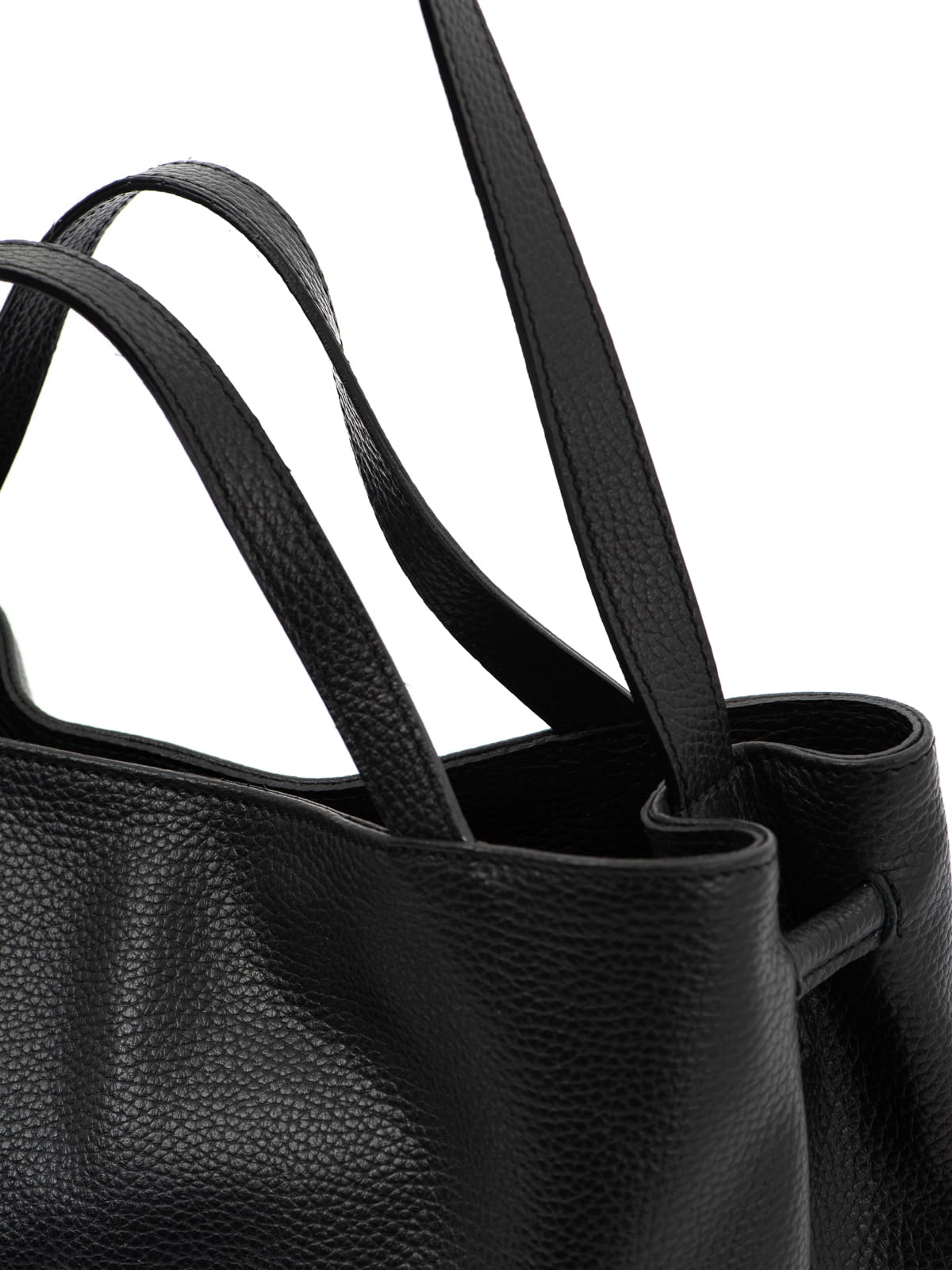 Carla czarna damska skórzana torebka shopperka SOMETHINGWHITE