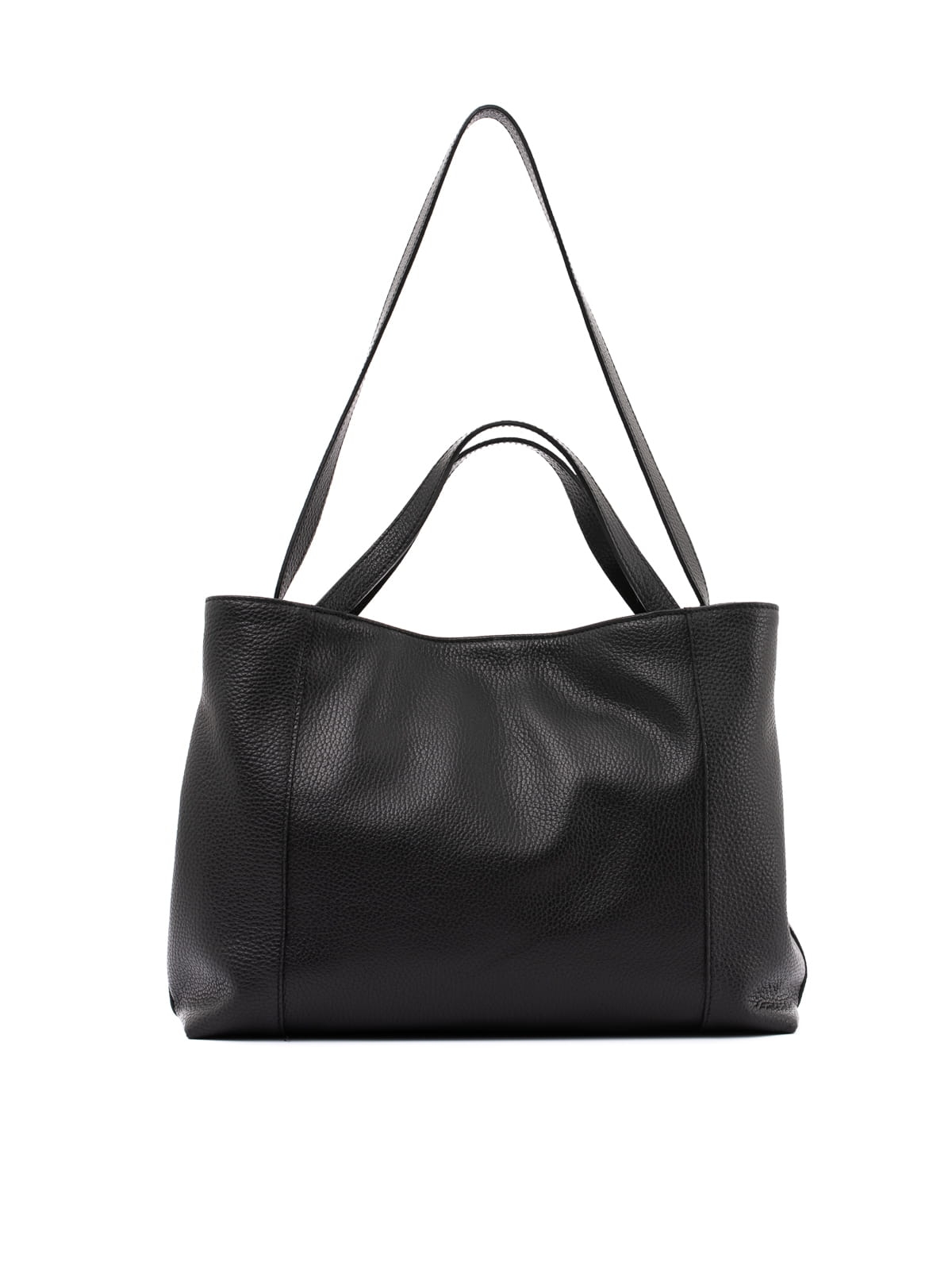 Carla czarna damska skórzana torebka shopperka SOMETHINGWHITE