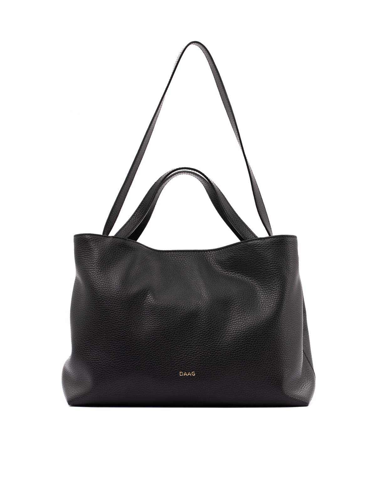 Carla czarna damska skórzana torebka shopperka SOMETHINGWHITE