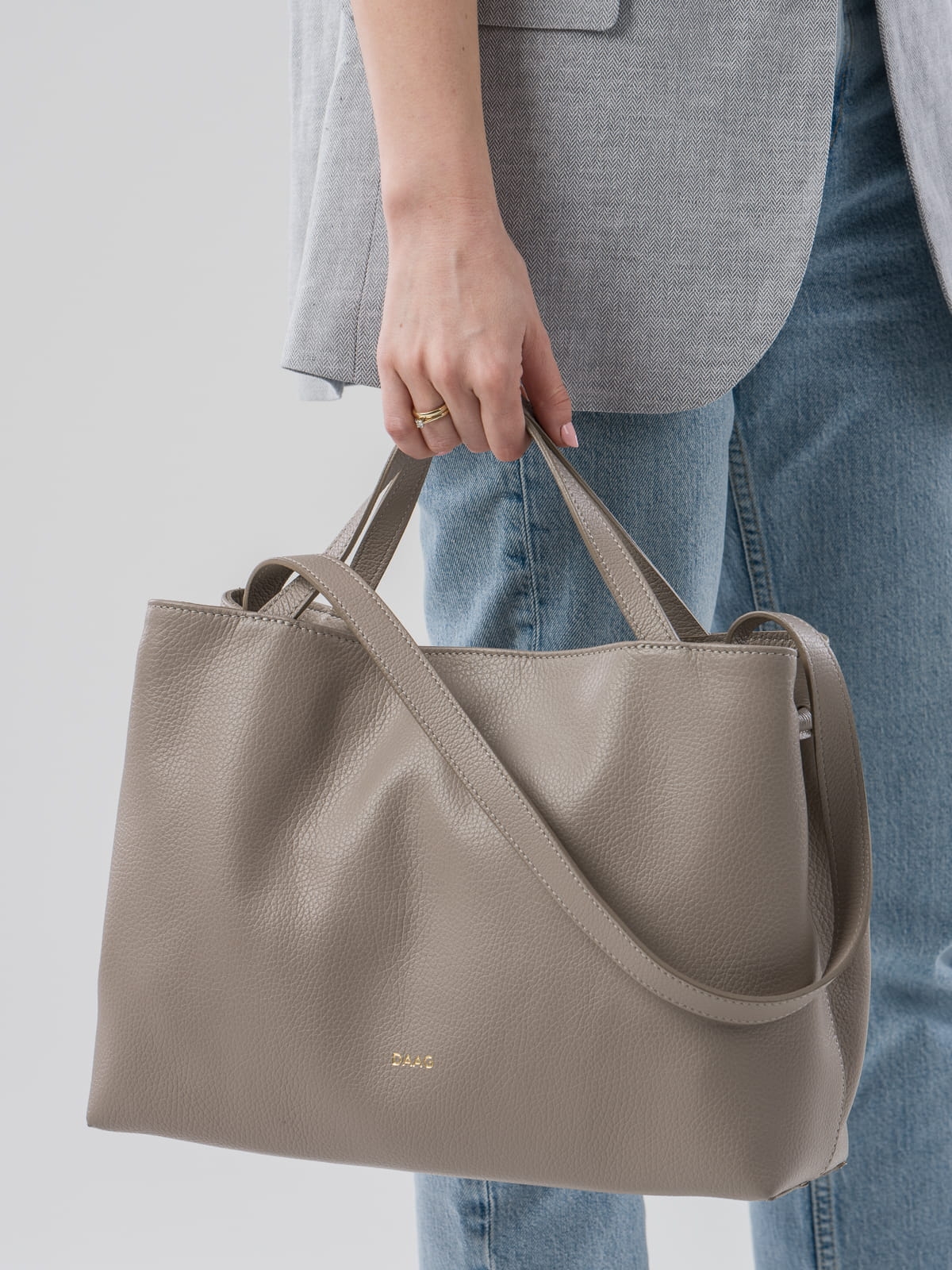 Carla j.beż damska skórzana torebka shopperka SOMETHINGWHITE