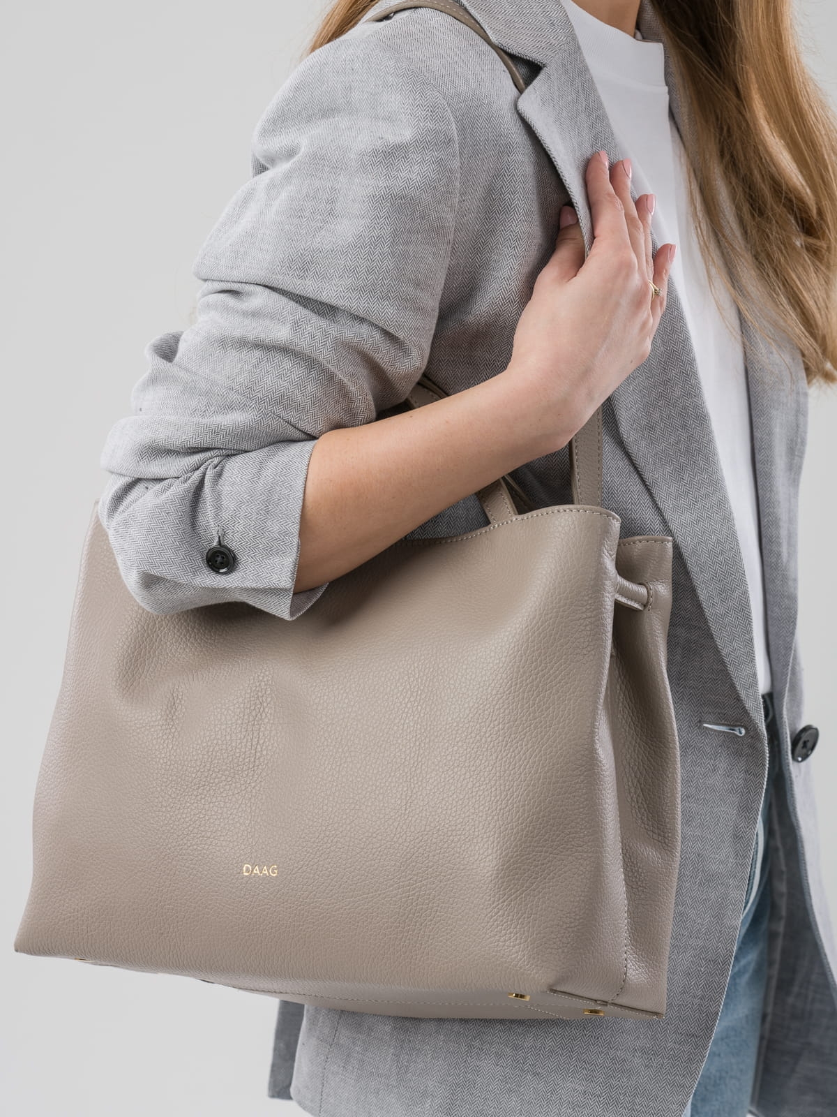 Carla j.beż damska skórzana torebka shopperka SOMETHINGWHITE