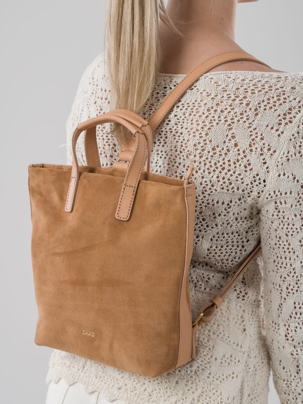 Lea beżowy plecak skórzany damski plecak miejski