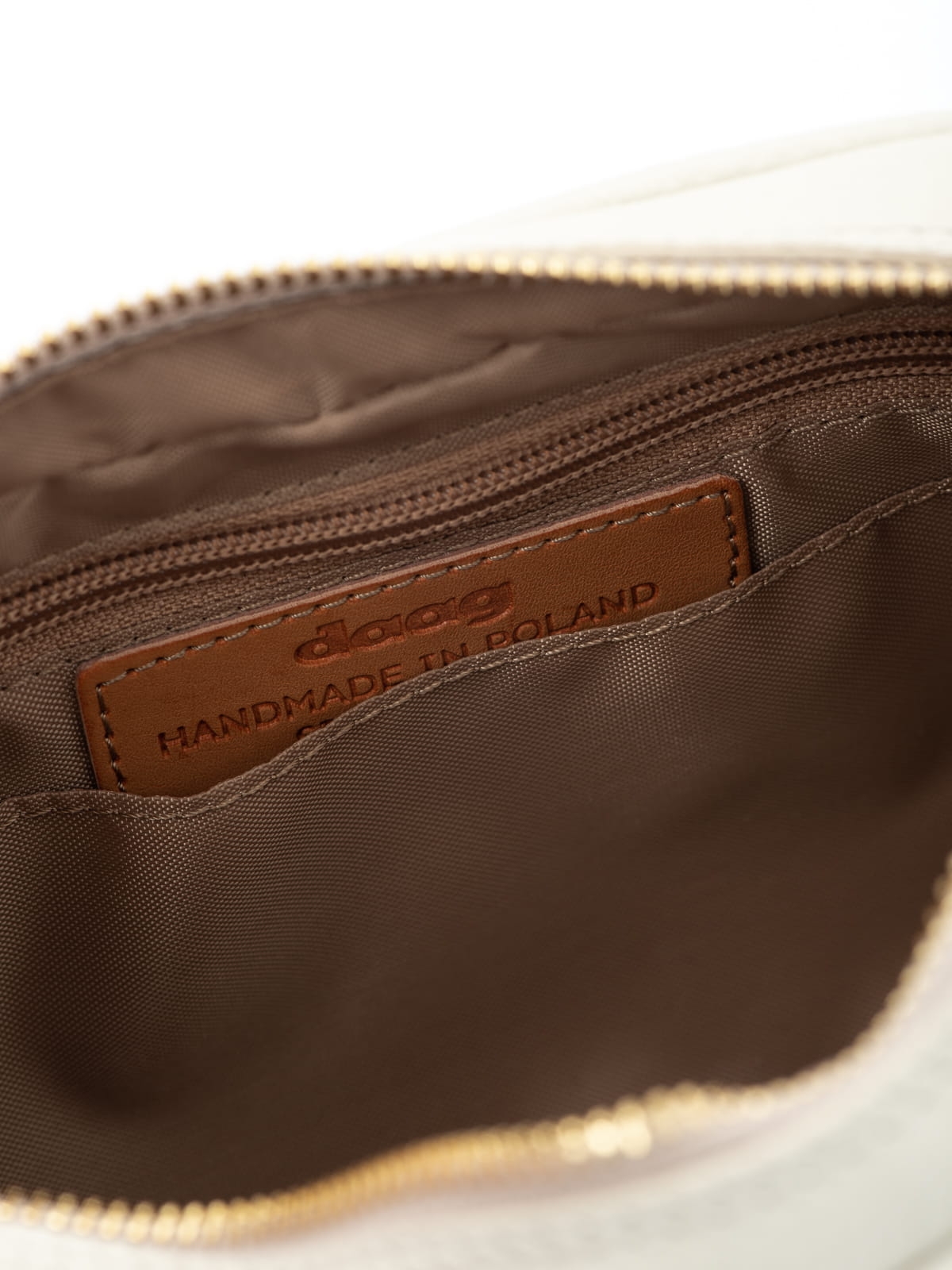 BETTY biała mała skórzana torebka damska listonoszka