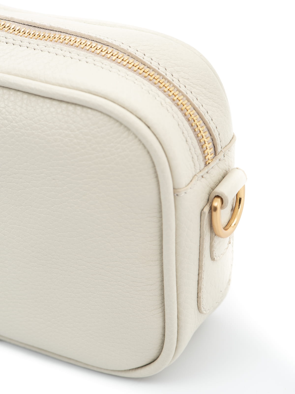 BETTY biała mała skórzana torebka damska listonoszka