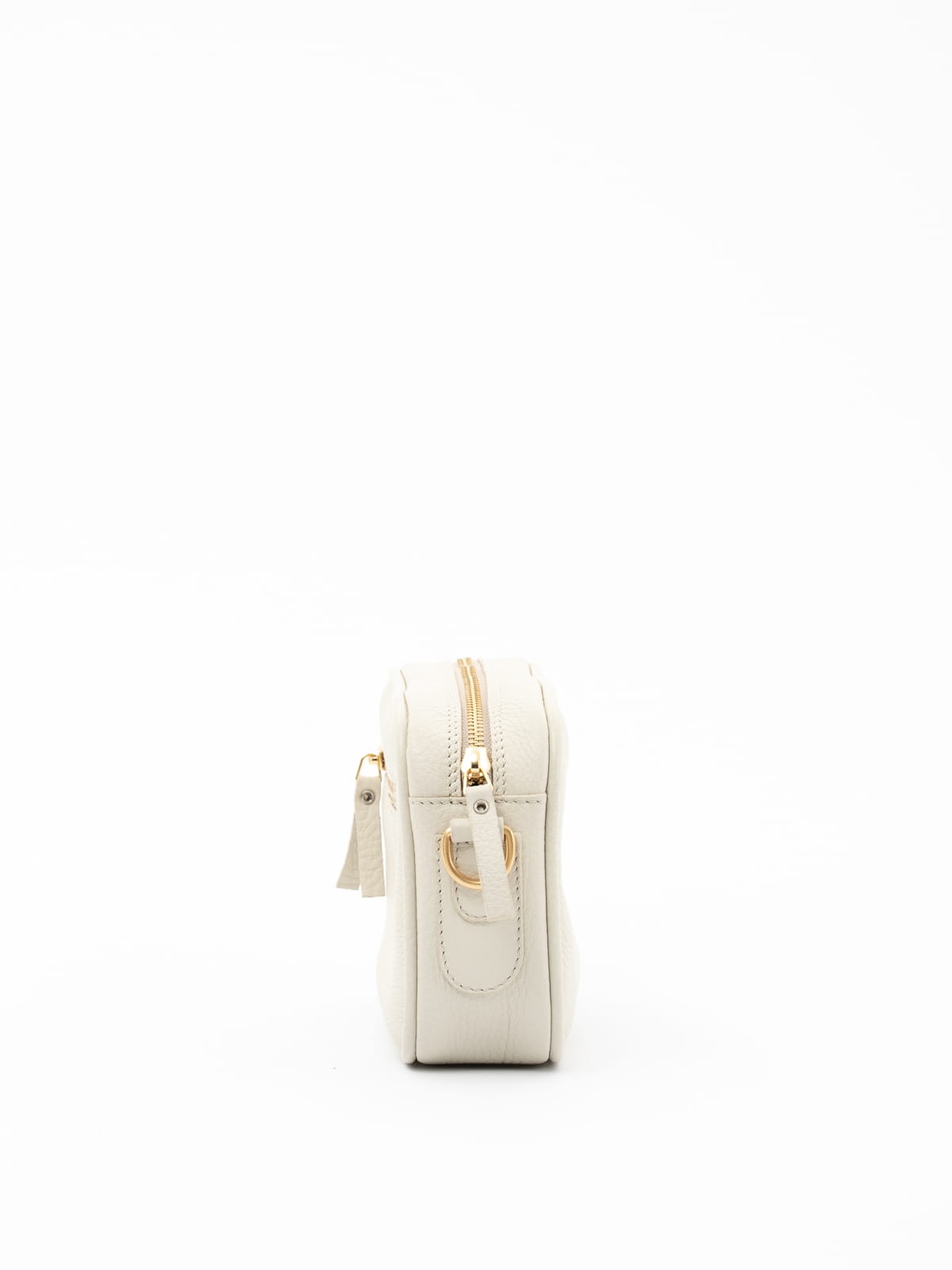 BETTY biała mała skórzana torebka damska listonoszka